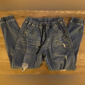Ripped Denim Joggers Women’s Size Medium